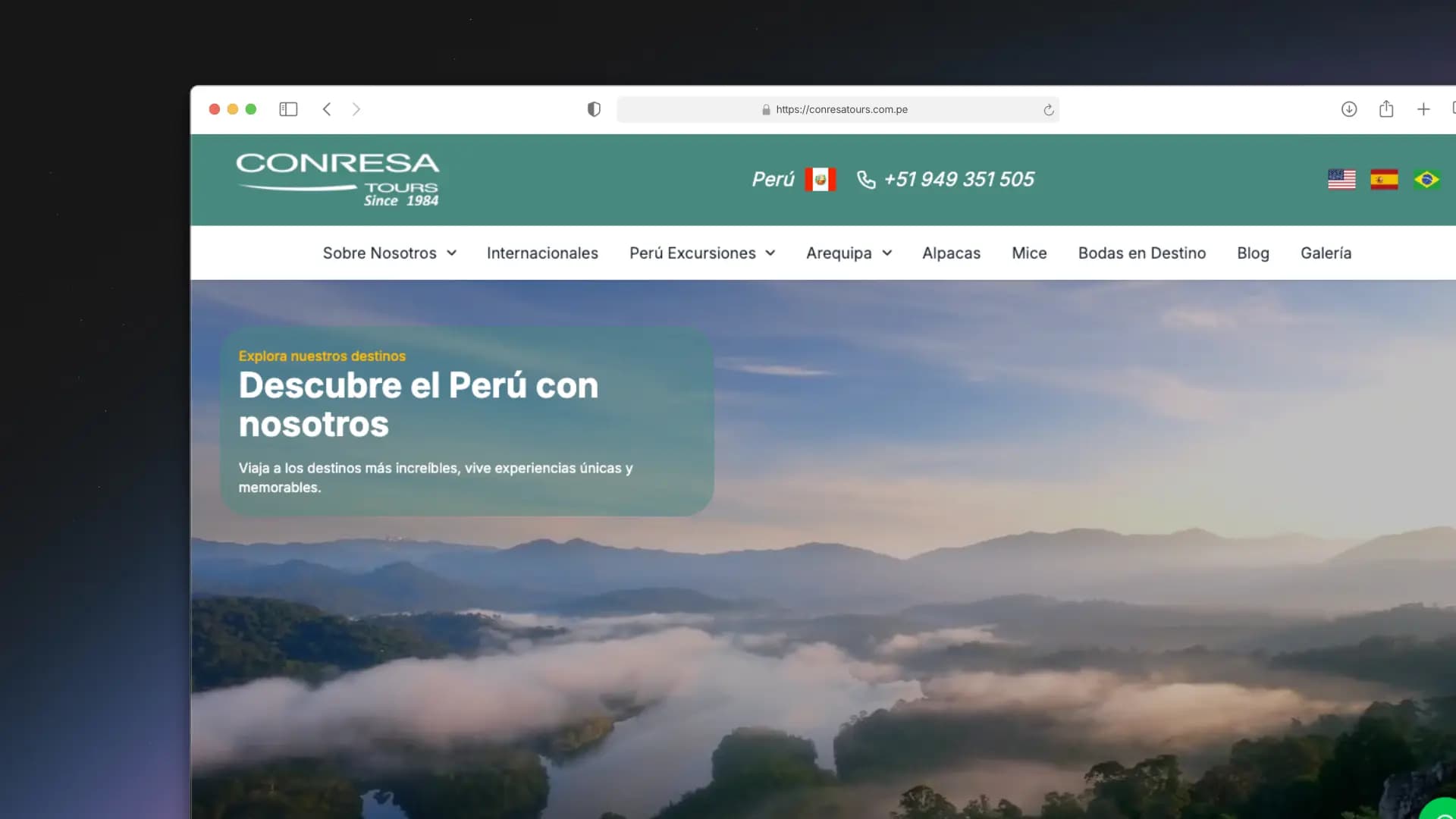Rediseño página web Conresa Tours